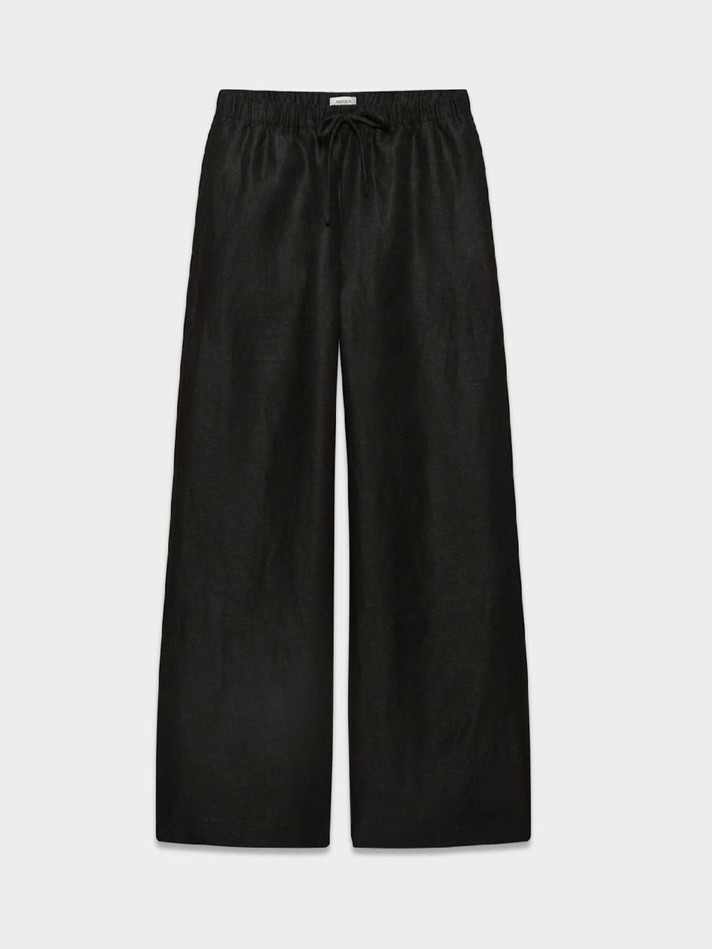 Aritzia Black Wide-Leg Linen-Blend Drawstring Pants (Lodge Pants)